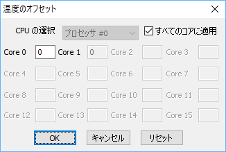 オフセットの調節