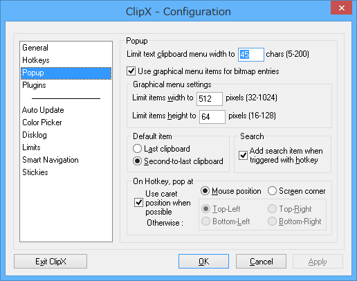 設定 - ポップアップ