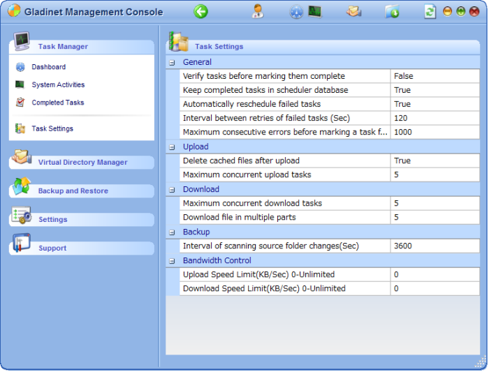 Task Manager - Task Settings