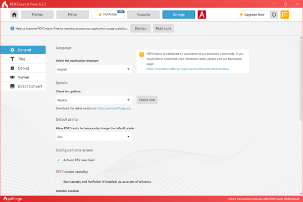 「設定」タブ画面