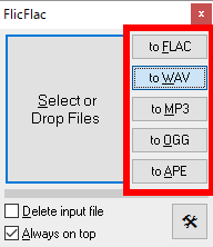 Flicflac Audio Converterの評価 使い方 フリーソフト100