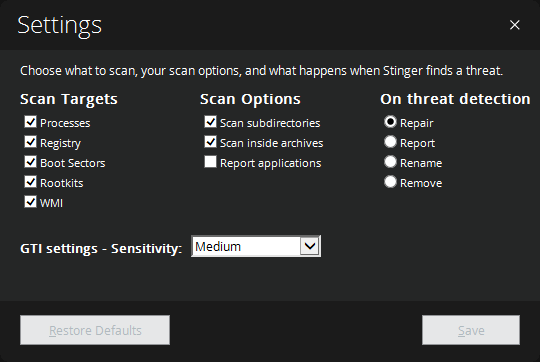 Settings（設定）