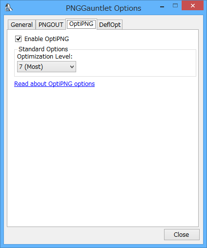 オプション - OptiPNG