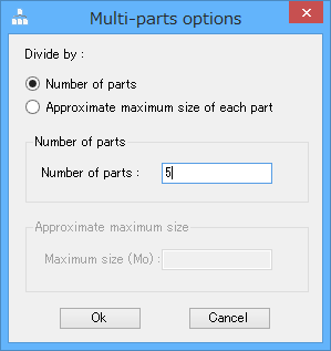 Divide PDF file(s)（任意のページ数、ファイルサイズで分割する）