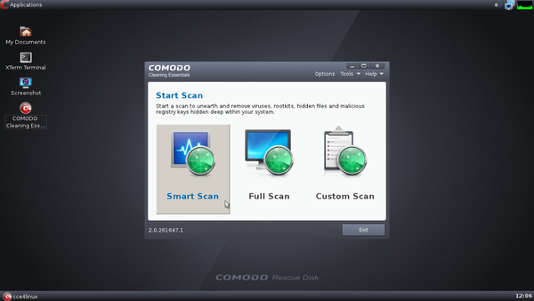 COMODO Rescue Disk の起動 - COMODO Cleaning Essentials