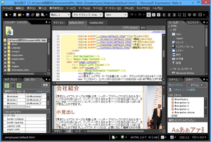 Microsoft Expression Web のスクリーンショット