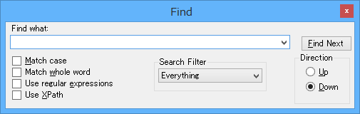 「Edit」⇒「Find」