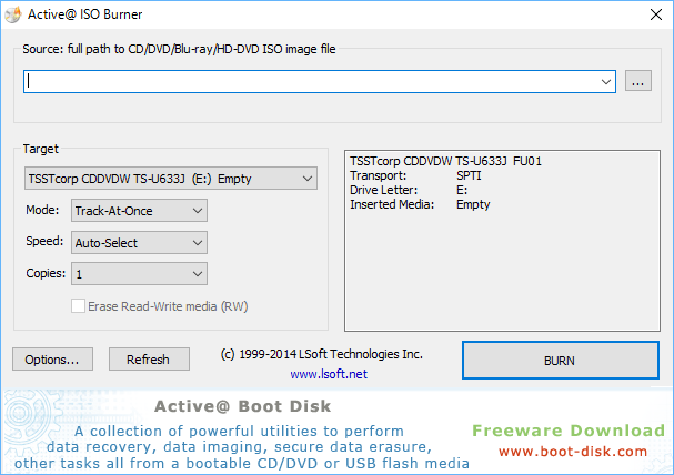 Active Iso Burnerのスクリーンショット フリーソフト100