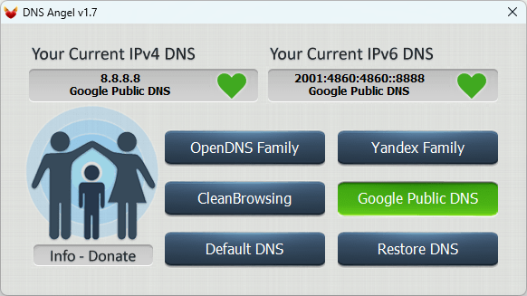 Google Public DNS が追加される
