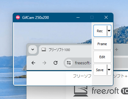 GifCam のスクリーンショット