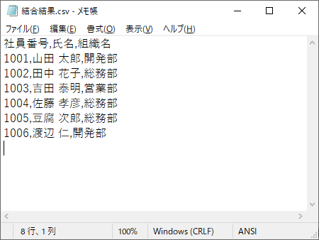 結合結果