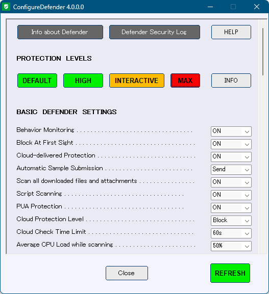 「MAX」選択時