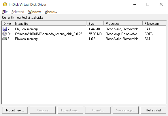 Imdisk virtual disk driver как пользоваться