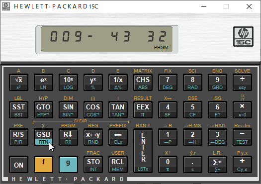 「RTN」を押してプログラム終了