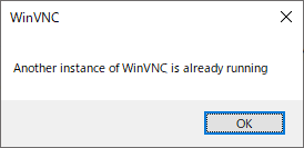 UltraVNC Server が既に起動しているのに起動した場合のメッセージ