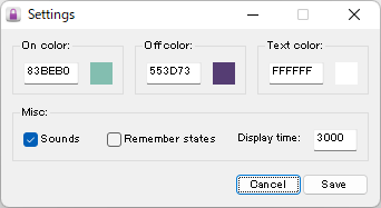 Settings（設定）