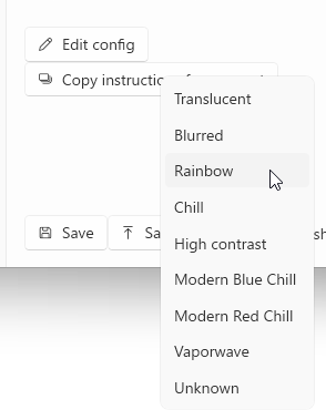 プリセットから「Rainbow」をクリック