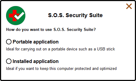 S.O.S. Security Suite の利用方法の選択