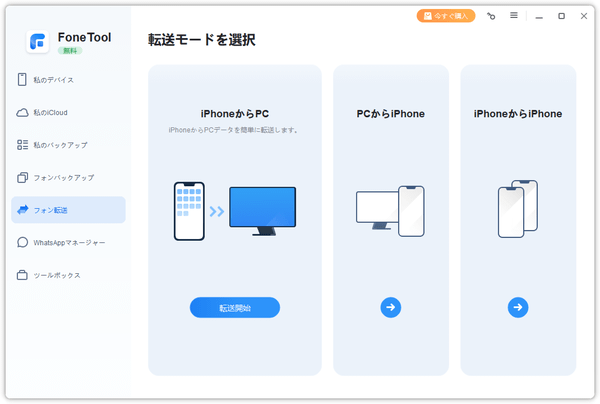 転送モードを選択